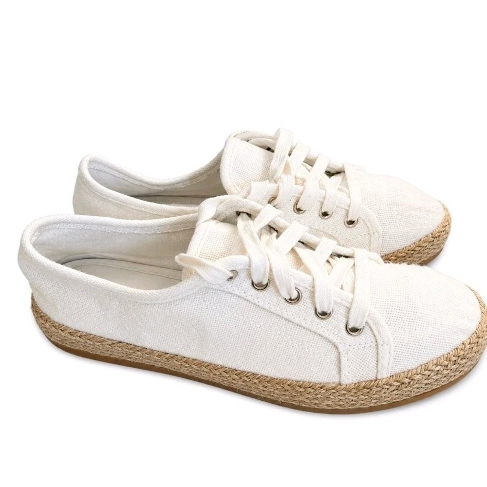 Tommy Bahama 8 Shoes Galana White Canvas Espadrille Sneakers Coastal Beachy